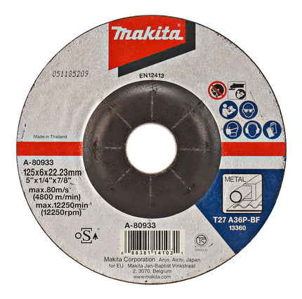 Afbeelding Makita afbraamschijf 125x6,0mm metaal A-80933