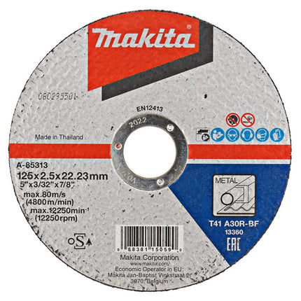 Afbeelding Makita doorslijpsch. 125x2,5mm metaal A-85313