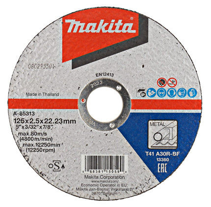 Afbeelding Makita doorslijpsch. 125x2,5mm metaal A-85313