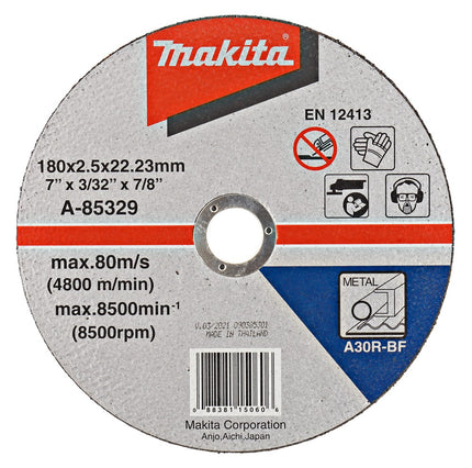 Afbeelding Makita doorslijpsch. 180x2,5mm metaal A-85329