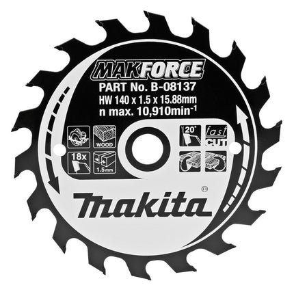 Afbeelding Makita zaagb hout 140x16x1,5 18t 20g B-08137