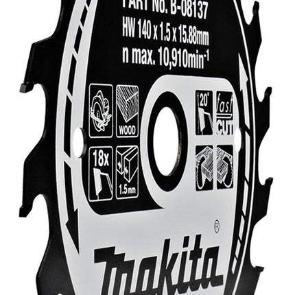 Afbeelding Makita zaagb hout 140x16x1,5 18t 20g B-08137