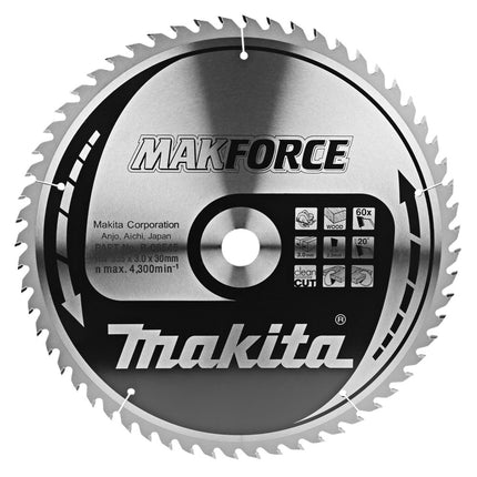 Afbeelding Makita zaagb hout 355x30x3,0 60t 20g B-08545