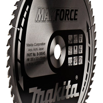 Afbeelding Makita zaagb hout 355x30x3,0 60t 20g B-08545
