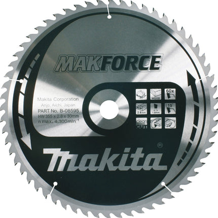 Afbeelding Makita zaagb hout 355x30x60t 15g B-08595