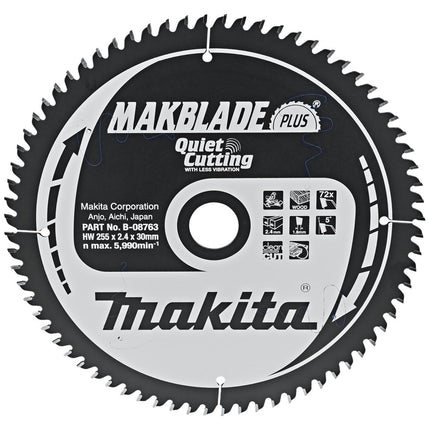 Afbeelding Makita zaagb q c 255x30x2,4 72t 5g B-08763