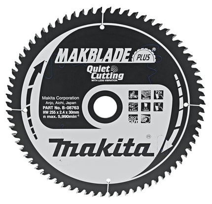 Afbeelding Makita zaagb q c 255x30x2,4 72t 5g B-08763