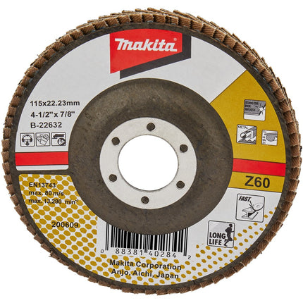 Afbeelding Makita schuursch.115x22mm k60 uni-za B-22632