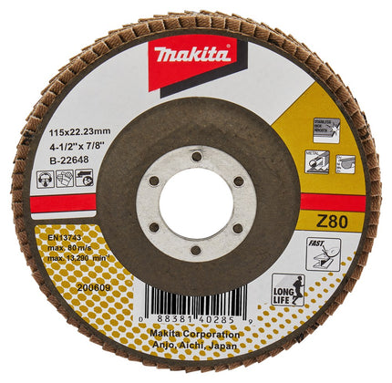 Afbeelding Makita schuursch.115x22mm k80 uni-za B-22648