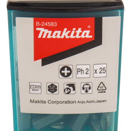 Afbeelding Makita schroefbit ph2x25mm 25 stuks B-24583