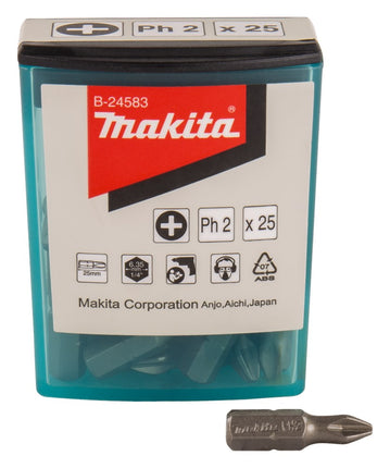 Afbeelding Makita schroefbit ph2x25mm 25 stuks B-24583