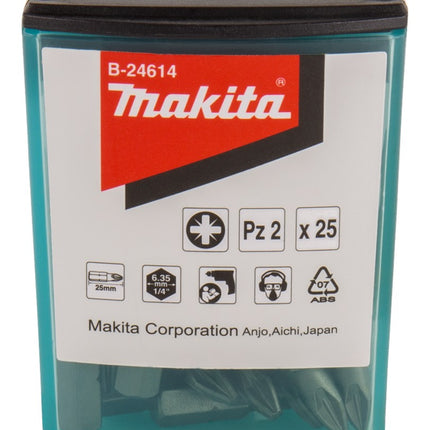 Afbeelding Makita schroefbit pz2x25mm 25 stuks B-24614