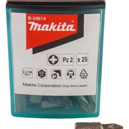Afbeelding Makita schroefbit pz2x25mm 25 stuks B-24614