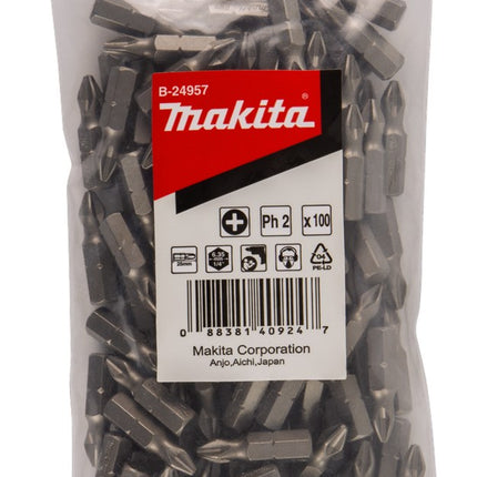 Afbeelding Makita schroefbit ph2x25mm navul 100s B-24957