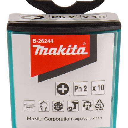 Afbeelding Makita schroefbit ph2x50mm 10 stuks B-26244