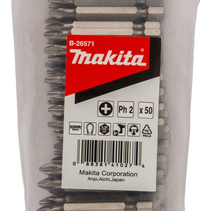 Afbeelding Makita schroefbit ph2x50mm navul 50st B-26571