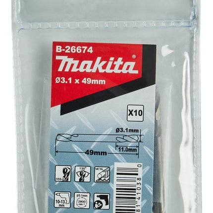 Afbeelding Makita hss-g dubb boor 3,1x49mm B-26674