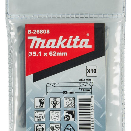 Afbeelding Makita hss-g dubb boor 5,1x62mm B-26808