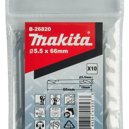 Afbeelding Makita hss-g dubb boor 5,5x66mm B-26820