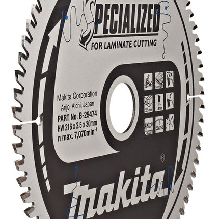 Afbeelding Makita zaagb laminat 216x30x2,5 72t5g B-29474