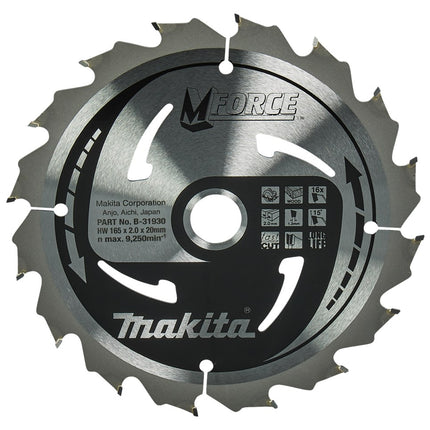 Afbeelding Makita zaagb mforce 165x20x2,0 16t15g B-31930