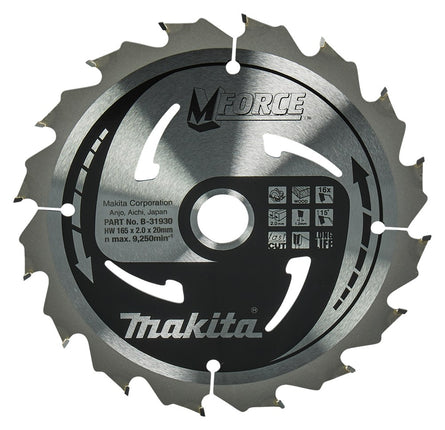 Afbeelding Makita zaagb mforce 165x20x2,0 16t15g B-31930
