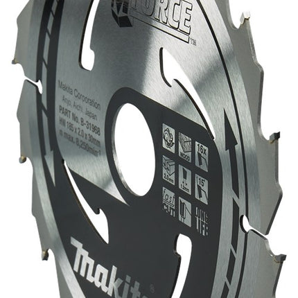 Afbeelding Makita zaagb mforce 185x30x2,0 16t15g B-31968