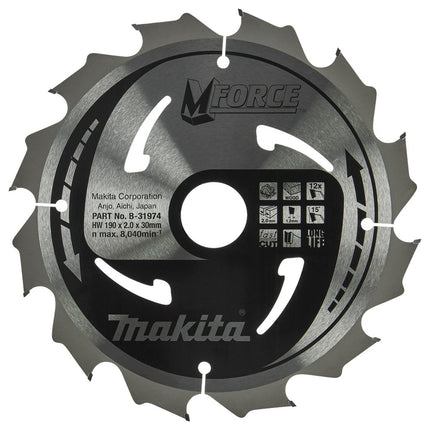 Afbeelding Makita zaagb mforce 190x30x2,0 12t15g B-31974