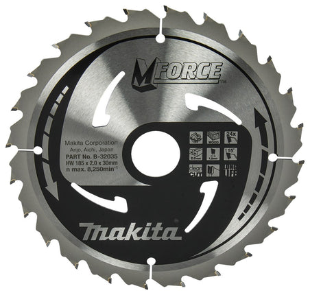 Afbeelding Makita zaagb mforce 185x30x2,0 24t15g B-32035