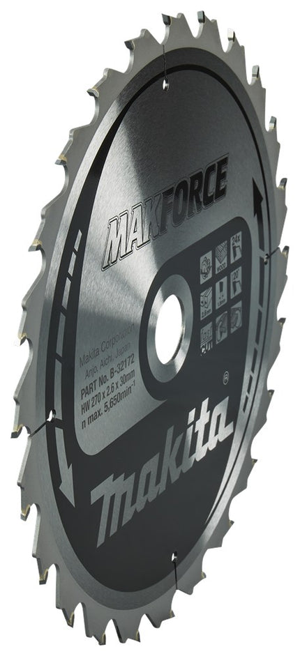 Afbeelding Makita zaagb hout 270x30x2,6 24t 20g B-32172