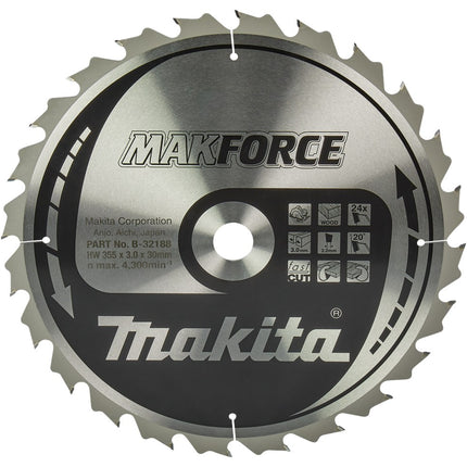 Afbeelding Makita zaagb hout 355x30x3,0 24t 20g B-32188