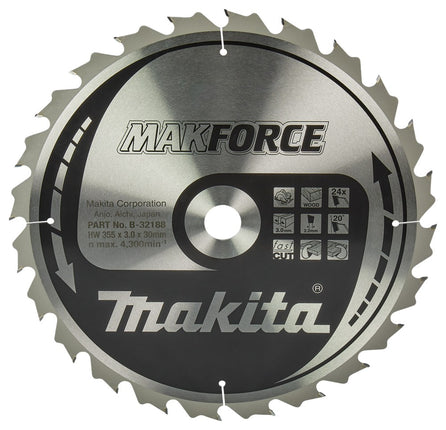 Afbeelding Makita zaagb hout 355x30x3,0 24t 20g B-32188