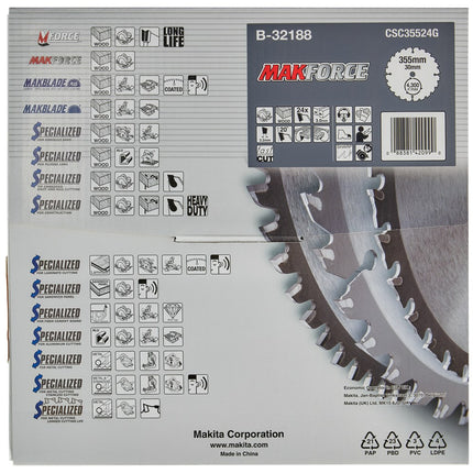 Afbeelding Makita zaagb hout 355x30x3,0 24t 20g B-32188