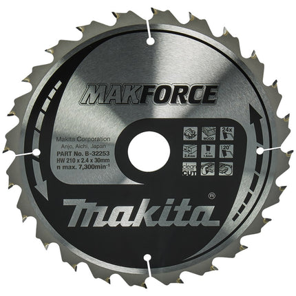 Afbeelding Makita zaagb hout 210x30x2,4 24t 20g B-32253