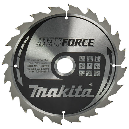 Afbeelding Makita zaagb hout 235x30x2,3 20t 20g B-32269
