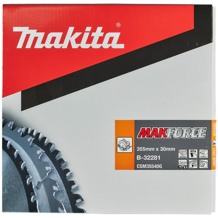 Afbeelding Makita zaagb hout 355x30x3,0 40t 20g B-32281