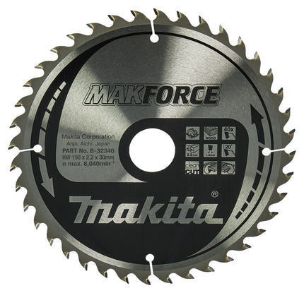 Afbeelding Makita zaagb hout 190x30x2,2 40t 20g B-32340