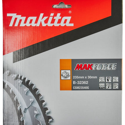 Afbeelding Makita zaagb hout 235x30x2,6 40t 20g B-32362