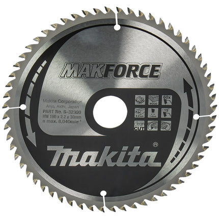 Afbeelding Makita zaagb hout 190x30x2,2 60t 15g B-32390