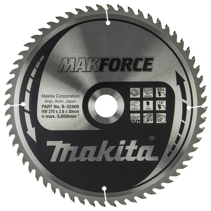Afbeelding Makita zaagb hout 270x30x2,8 60t 15g B-32409