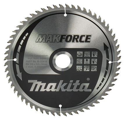 Afbeelding Makita zaagb hout 235x30x2,8 60t 15g B-32415