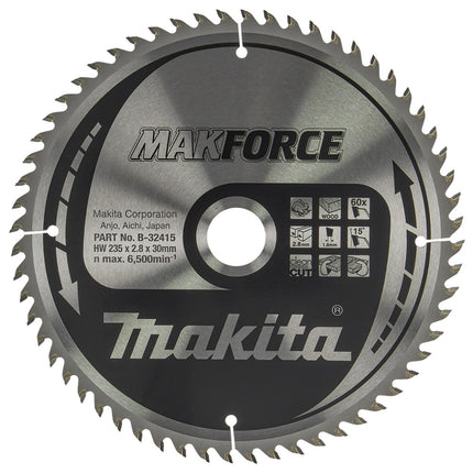 Afbeelding Makita zaagb hout 235x30x2,8 60t 15g B-32415