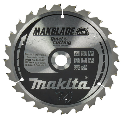 Afbeelding Makita zaagb q c 190x20x2,2 24t 5g B-32437