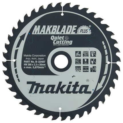 Afbeelding Makita zaagb hout 260x30x40t 5g B-32487