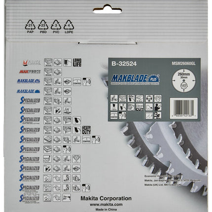 Afbeelding Makita zaagb. 260x30 60t B-32524