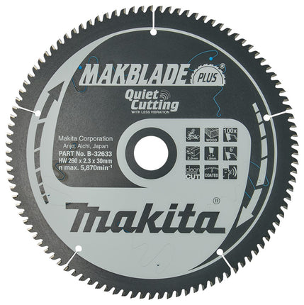 Afbeelding Makita zaagb q c 260x30x2,3 100t 5g B-32633