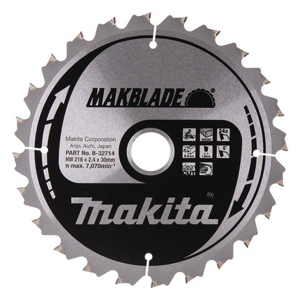 Afbeelding Makita zaagb hout 216x30x2,1 24t B-32714
