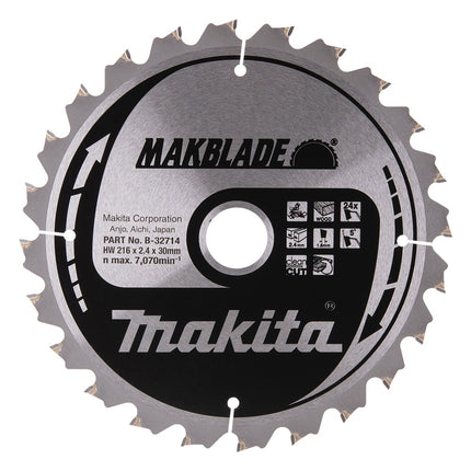 Afbeelding Makita zaagb hout 216x30x2,1 24t B-32714