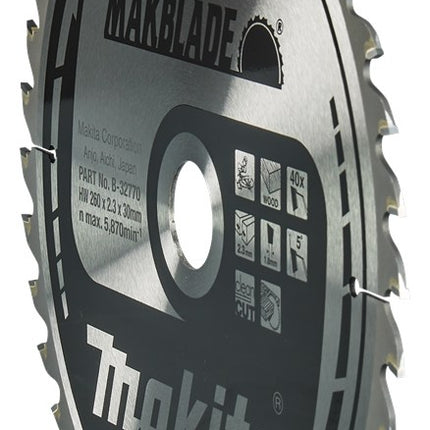Afbeelding Makita zaagb. 260x30 40t B-32770