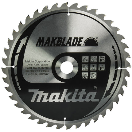 Afbeelding Makita zaagb hout 305x30x2,3 40t 5g B-32786